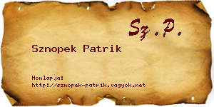 Sznopek Patrik névjegykártya